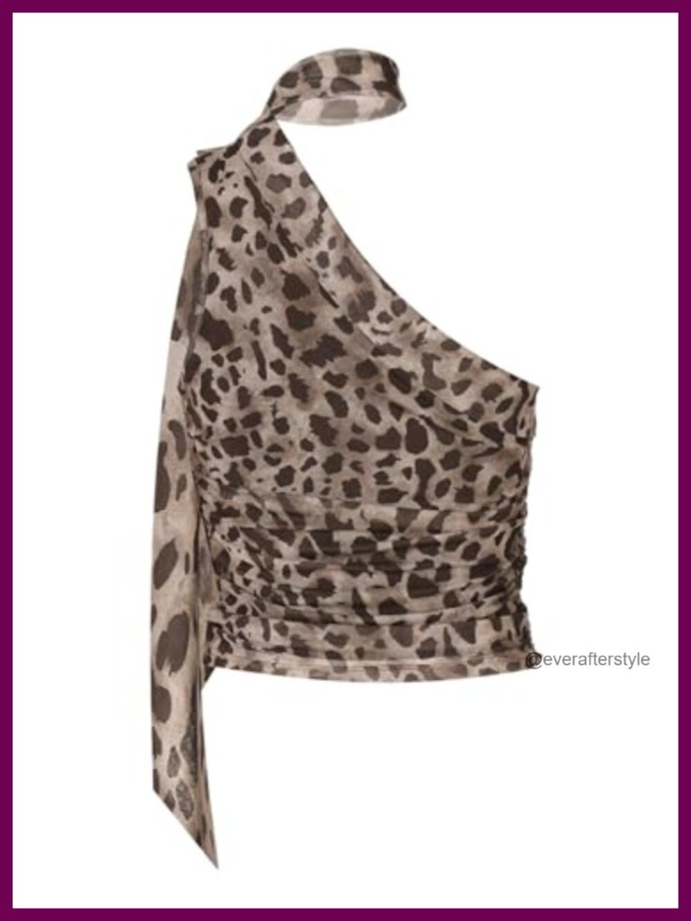 Women's Y2K Leopard Polka Dots Halter Asymmetrical Neck Crop Top